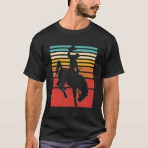Camiseta Rodeo Bucking Bronco Horse Estilo Retroativo