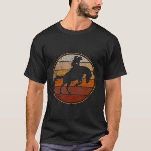 Camiseta Rodeo Bucking Bronco Horse Retro Style Homens de C