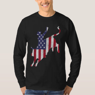 Camiseta Rodeo Bull Andando Bandeira Americana