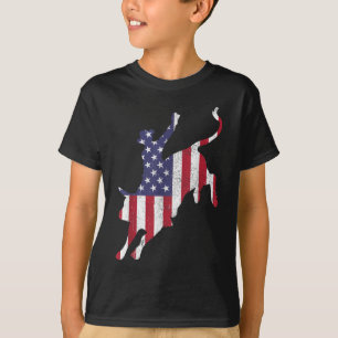 Camiseta Rodeo Bull Andando Bandeira Americana