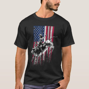 Camiseta Rodeo Bull Rider Patriótico Bandeira Americana par
