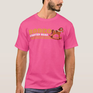 Camiseta Rodeo Começou Aqui, Cavaleiro-Cowboy Rider Rodeo