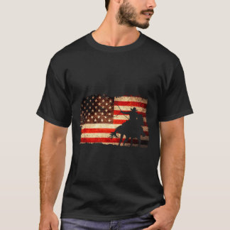 Camiseta Rodeo Cowboy Western Country Horse Usa Flag 4Th