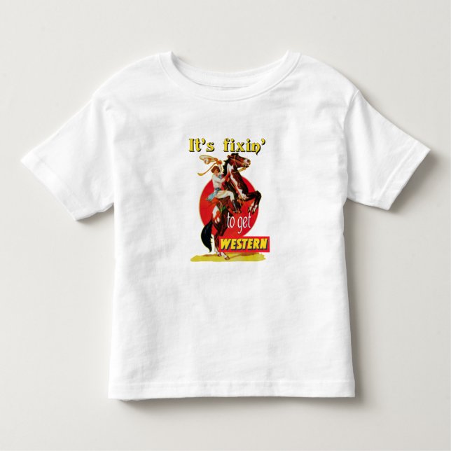 Camiseta Rodeo Cowgirl On Horse Fixin Get Western (Frente)