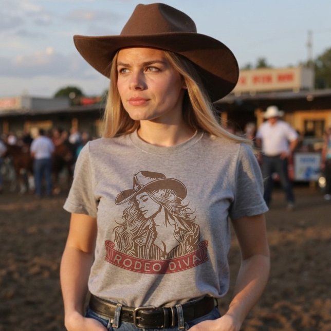 Camiseta Rodeo Diva Trendy Cowgirl Western Graphic (Rodeo Diva Trendy Cowgirl Western Graphic T-Shirt)