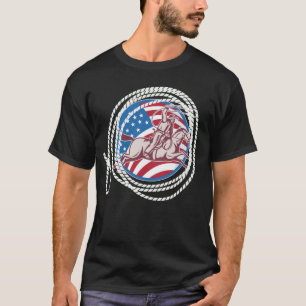 Camiseta Rodeo Freedom: Patriotic Calf Roping Cowboy