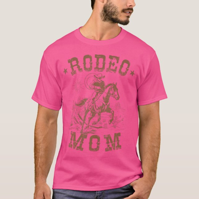 Camiseta Rodeo Mãe Ocidental Mamãe De Vaqueiro Corresponden (Frente)