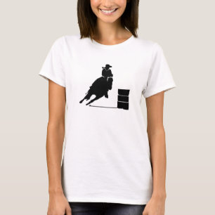 Camiseta Rodeo Theme Cowgirl Barrel Racing Silhouette