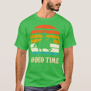 Camiseta Rodeo Time Cowboy Raça de Cavalo Lasers Retro Suns