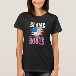Camiseta Rodeo Western US Flag Cowgirl que culpou tudo