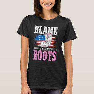 Camiseta Rodeo Western US Flag Cowgirl que culpou tudo