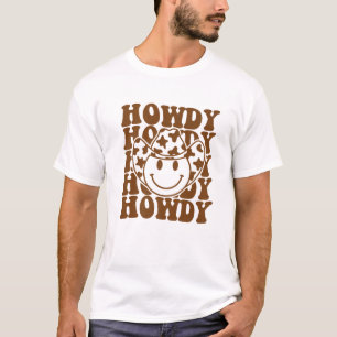 Camiseta Rodeo White Howdy Western Retro Cowboy Hat Souther