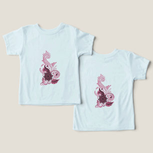 Camiseta Rodovalho Floral Rosa ・ Arte de Bordado Elegante