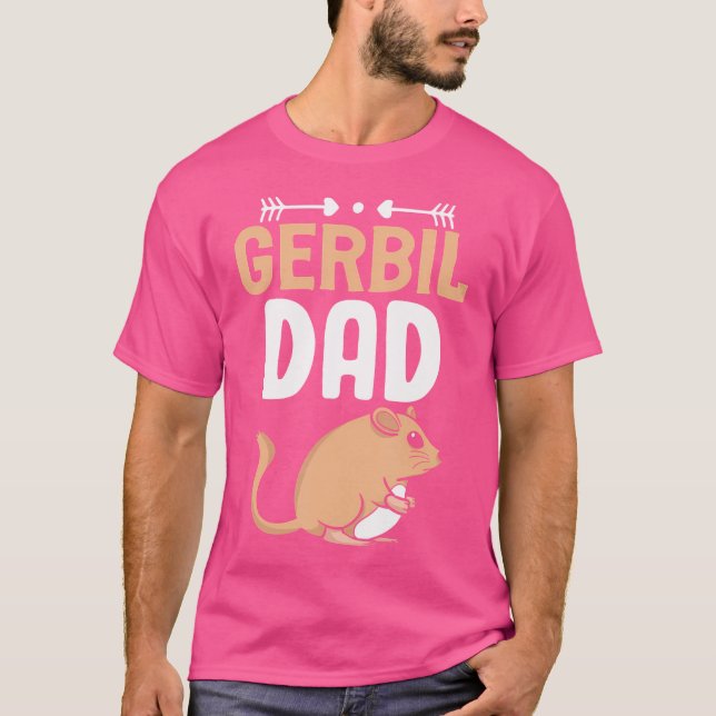 Camiseta Rodrífero Dia de os pais Papa Gerbil Pai Maus Pet  (Frente)