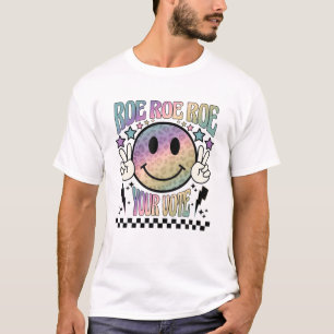 Camiseta Roe Your Vote Retro Happy Face Pro Choice Leopard