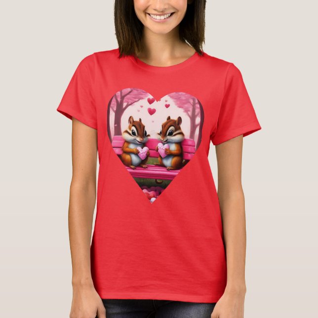 Camiseta Roedores fofos e corações de doce (Frente)