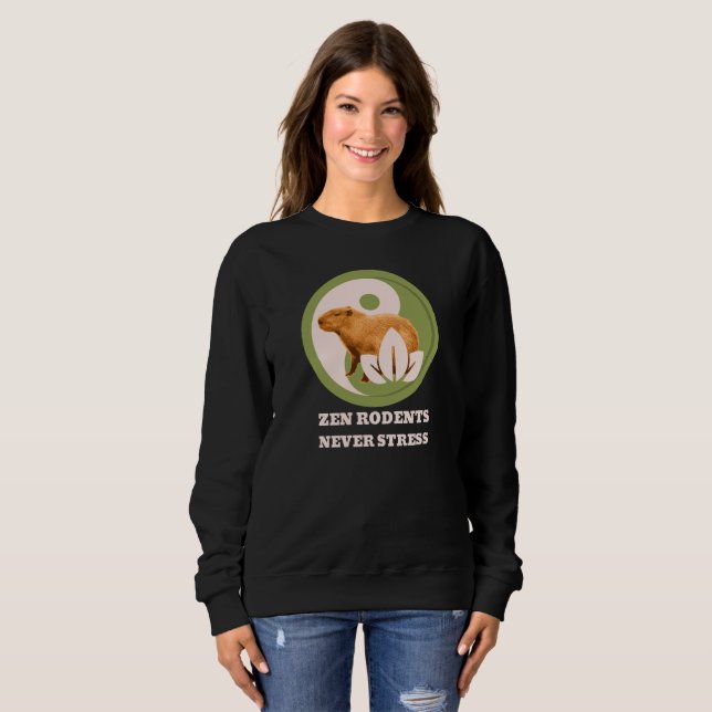 Camiseta Roedores Zen Nunca Estressam Humor do Capivara (Frente Completa)