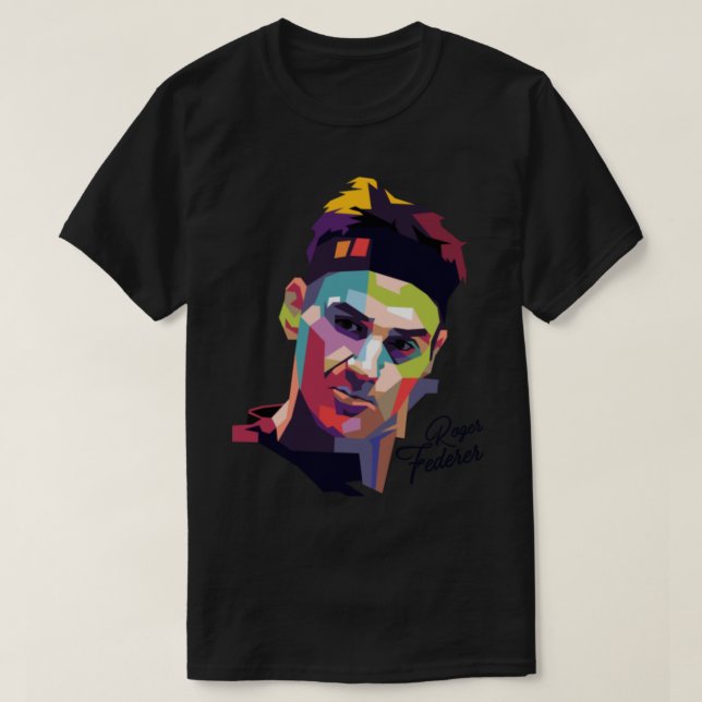 Camiseta Roger Federer Pop Art Retrato _ (Frente do Design)