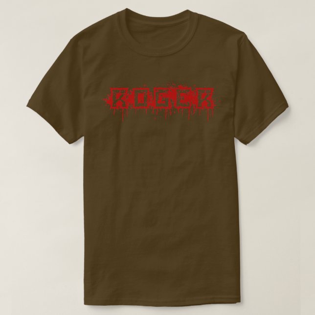 Camiseta Roger First Name Halloween Figurume Personalizado (Frente do Design)