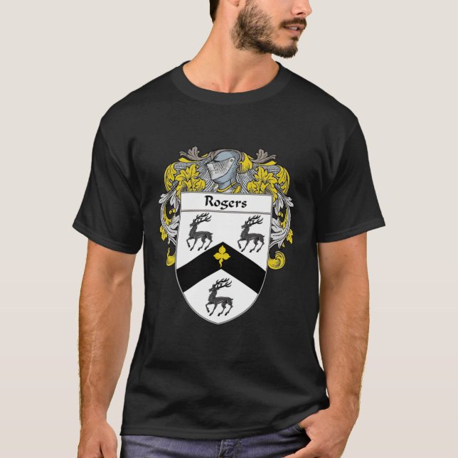 Camiseta Rogers Coat of Arms  Rogers Family Crest233 (Frente)
