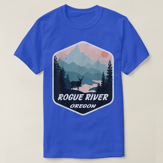 Camiseta Rogue River Oregon OR Montanhas Hike Hike Souven (Frente do Design)