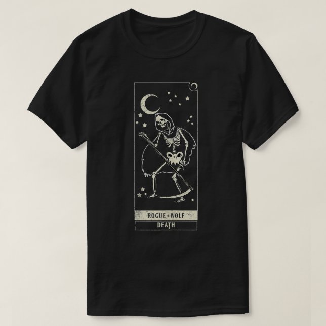 Camiseta Rogue Wolf Death Retro Dark Symbol Ghoulish Goth L (Frente do Design)