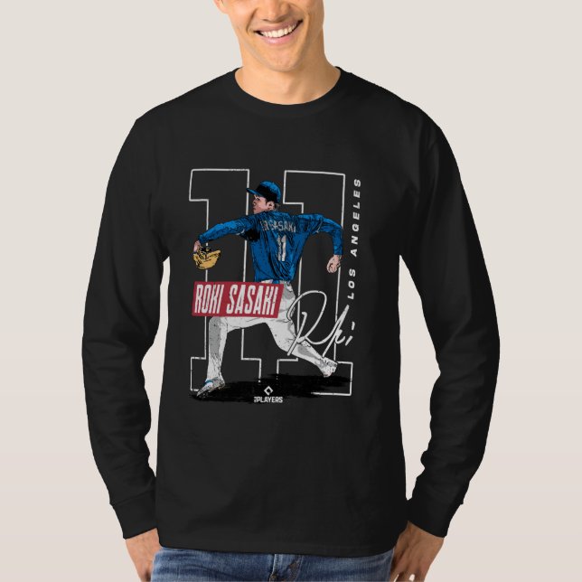 Camiseta Roki Sasaki  Los Angeles D MLB Jogadores de Beiseb (Frente)