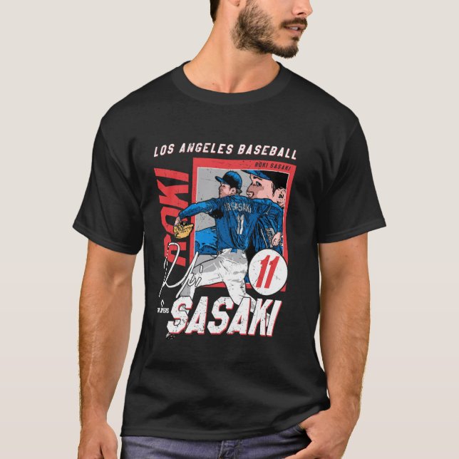 Camiseta Roki Sasaki  Los Angeles D MLB Jogadores de Beiseb (Frente)