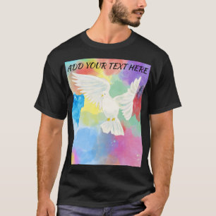 Camiseta Rola-Preta Colorida Verão Tranquilo para Marido