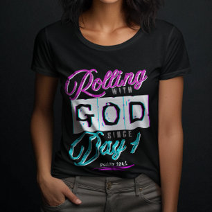 Camiseta Rolando com Deus - Crentes Cristãos Para Mulheres