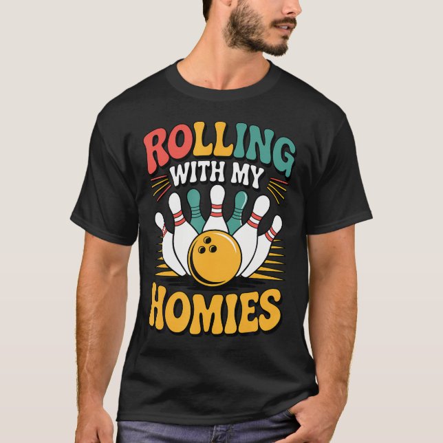 Camiseta Rolando Com Meus Parceiros Equipe Divertida de Bol (Frente)