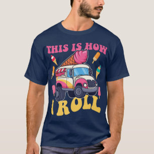 Camiseta Rolando Design De Caminhão De Sorvete Para Peo De