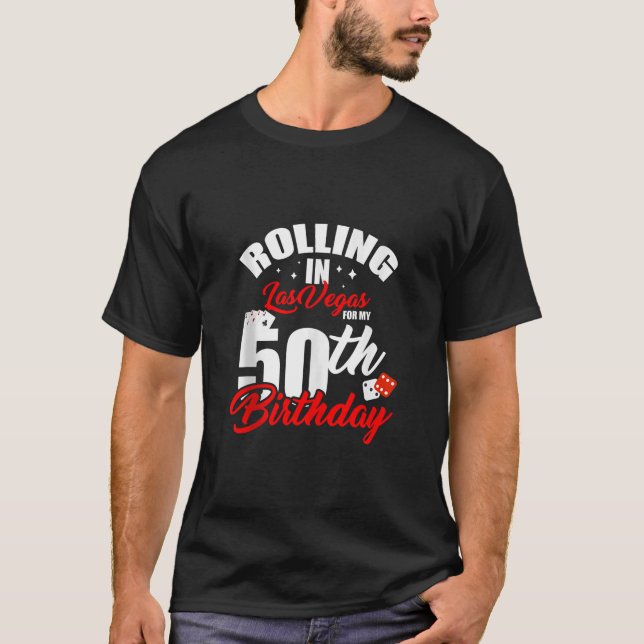 Camiseta Rolando Em Las Vegas Para O Meu 50º Aniversário En (Frente)