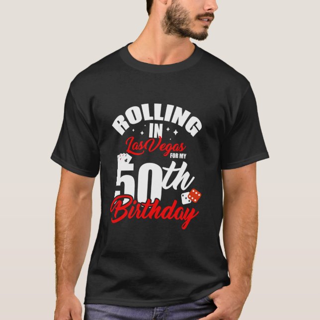 Camiseta Rolando Em Las Vegas Para O Meu 50º Aniversário En (Frente)
