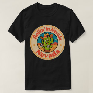 Camiseta Rolando em Nevada_ Cacto com Arte de Dados