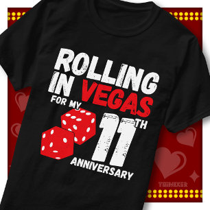 Camiseta Rolando Em Vegas 11º Aniversário Casal Engraçado