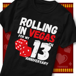 Camiseta Rolando Em Vegas 13º Aniversário Casal Engraçado