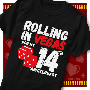 Camiseta Rolando Em Vegas 14º Aniversário Casal Engraçado