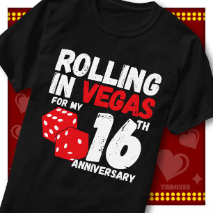 Camiseta Rolando Em Vegas 16º Aniversário Casal Engraçado