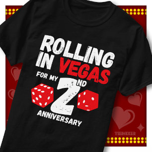 Camiseta Rolando em Vegas 2º Aniversário Casal Engraçado