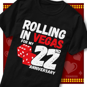 Camiseta Rolando Em Vegas 22º Aniversário Casal Engraçado
