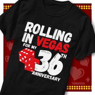 Camiseta Rolando Em Vegas 36º Aniversário Casal Engraçado