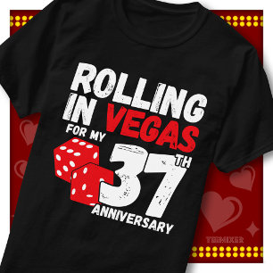 Camiseta Rolando Em Vegas 37º Aniversário Casal Engraçado