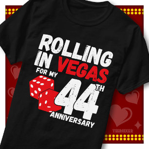 Camiseta Rolando Em Vegas 44º Aniversário Casal Engraçado