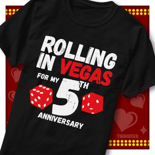 Camiseta Rolando Em Vegas 5º Aniversário Casal Engraçado