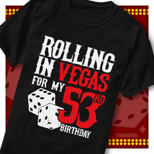 Camiseta Rolando em Vegas 53º Aniversário Festa de Dados Es