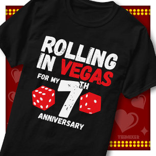 Camiseta Rolando Em Vegas 7º Aniversário Casal Engraçado
