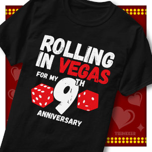 Camiseta Rolando em Vegas 9º Aniversário Casal Engraçado