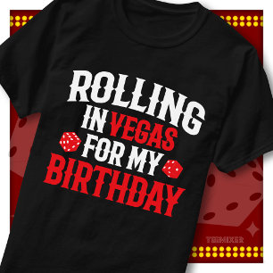 Camiseta Rolando Em Vegas Aniversário Cassino Dados Festa E