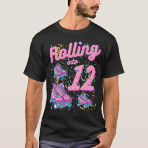 Camiseta Rolando Para 12, Skate Do Cilindro De Aniversário,
